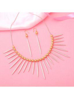Estele - Gold and Rhodium Plated Spike Designer Necklace Set for Women